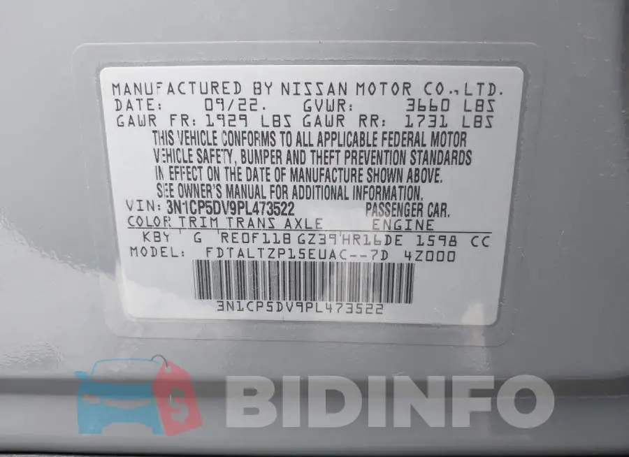 3N1CP5DV9PL473522 Photo# 9
