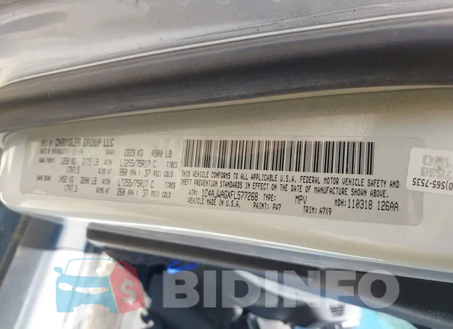 1C4AJWAGXFL577268 Photo# 9