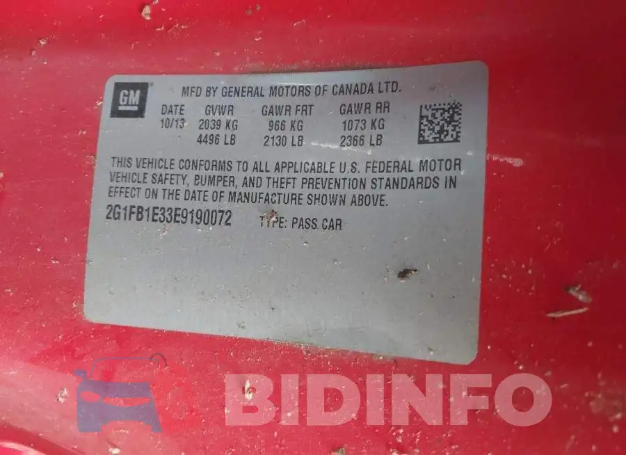 2G1FB1E33E9190072 Photo# 9
