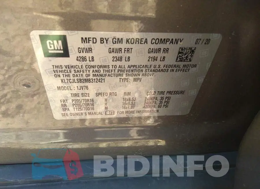 KL7CJLSB2MB312421 Photo# 9
