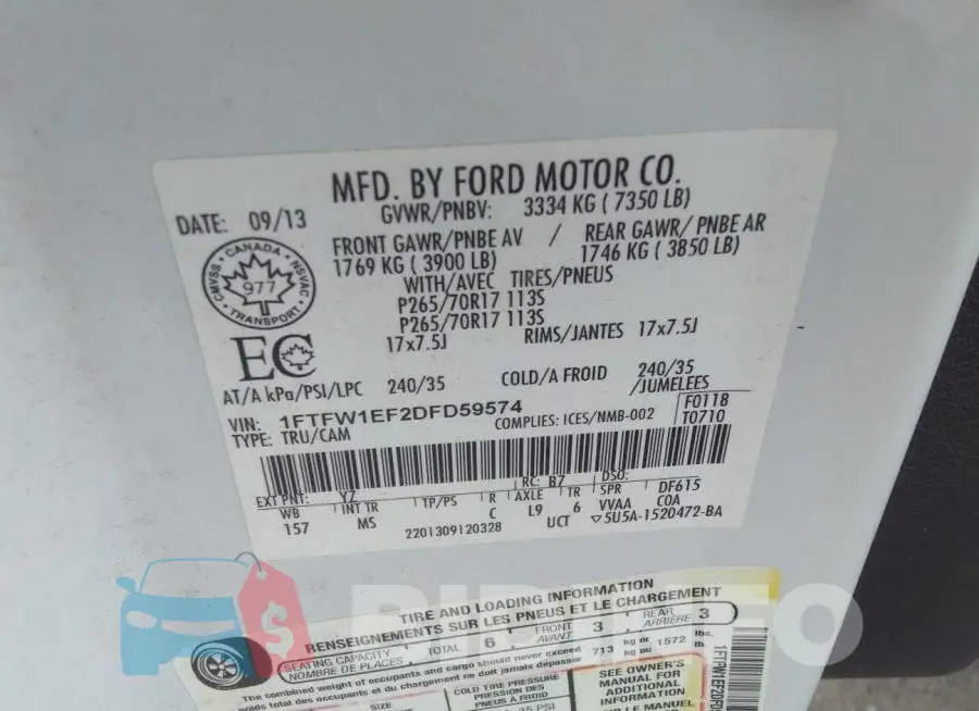 1FTFW1EF2DFD59574 Photo# 9