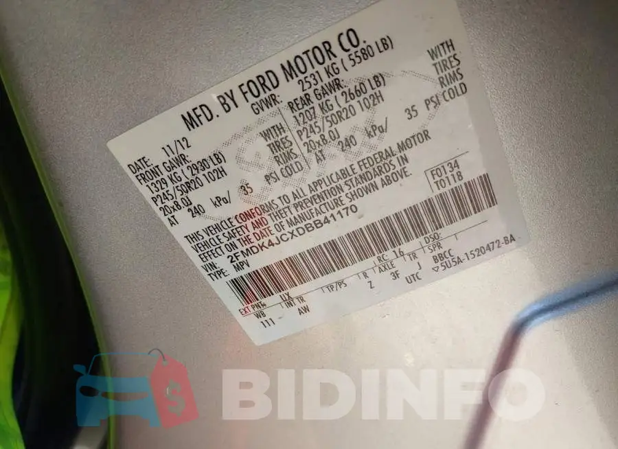 2FMDK4JCXDBB41170 Photo# 9