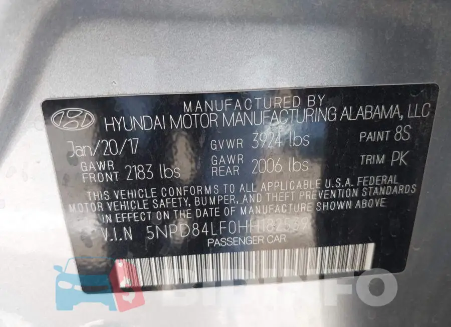 5NPD84LF0HH182539 Photo# 9