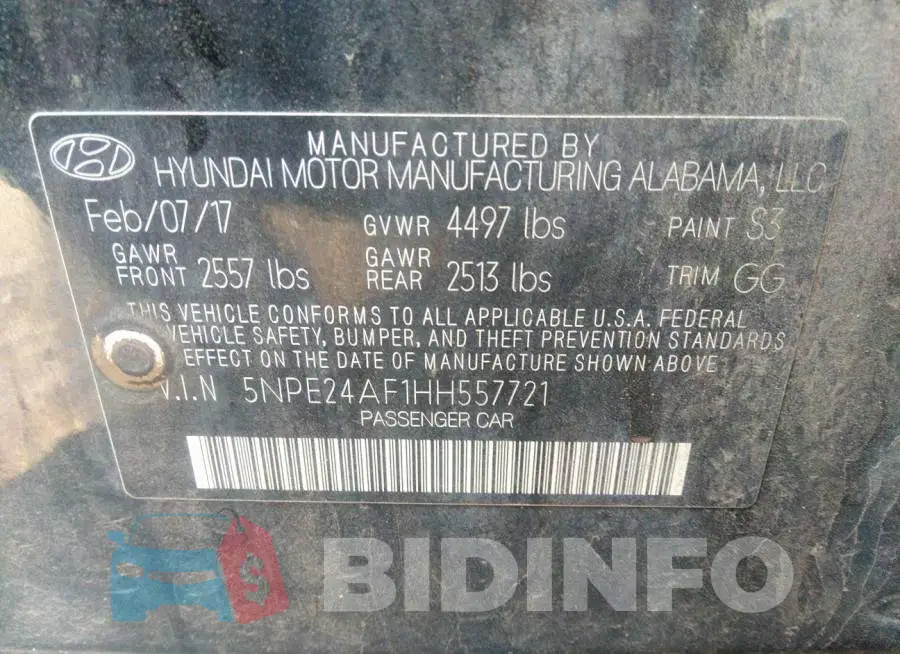5NPE24AF1HH557721 Photo# 9