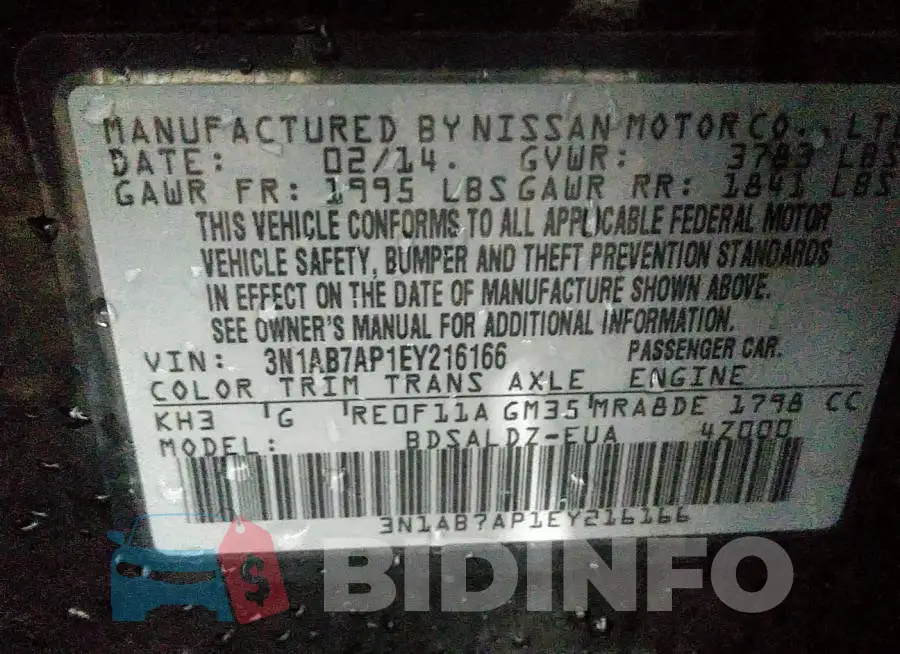 3N1AB7AP1EY216166 Photo# 9
