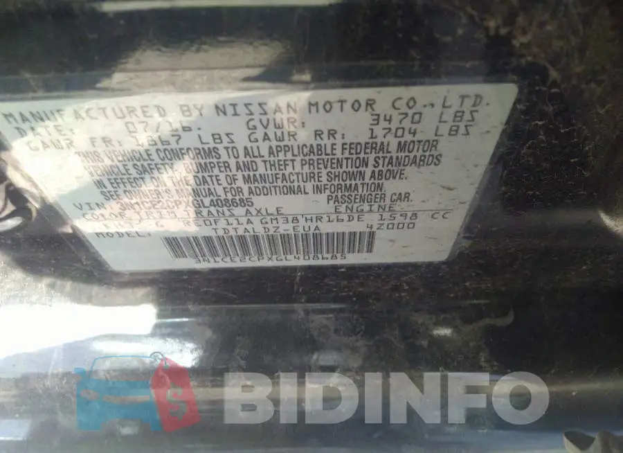 3N1CE2CPXGL408685 Photo# 9