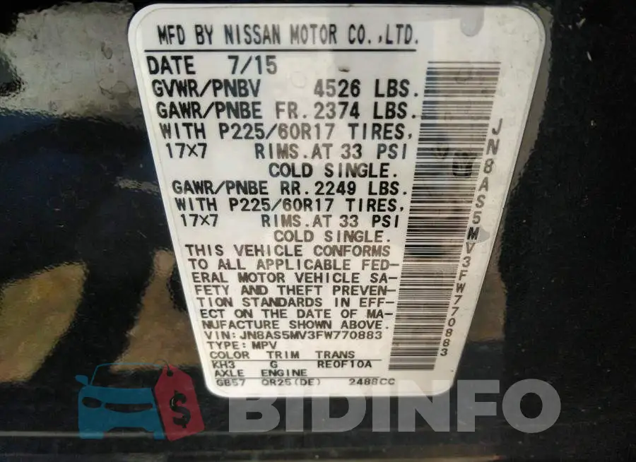 JN8AS5MV3FW770883 Photo# 9