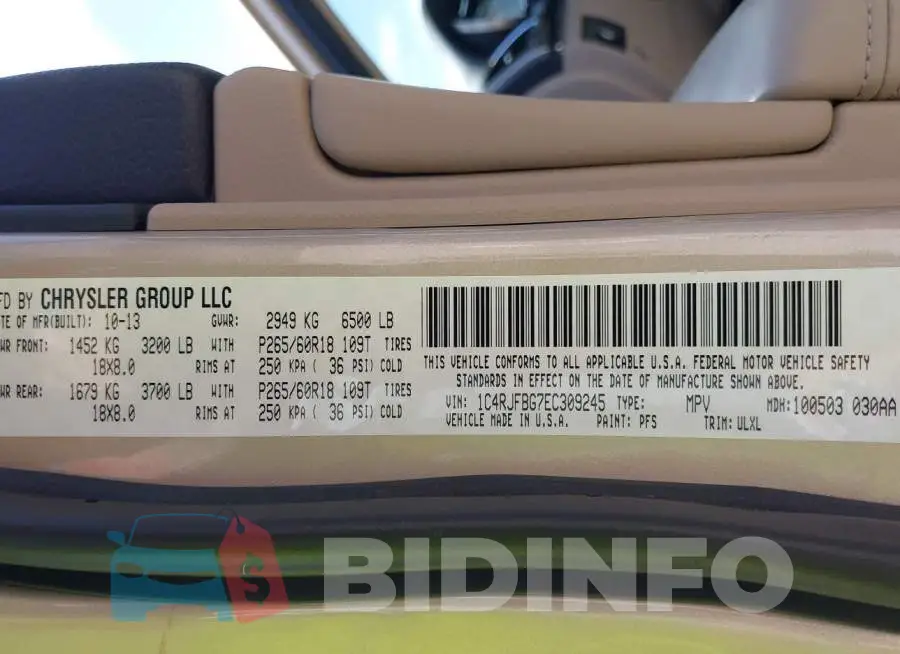 1C4RJFBG7EC309245 Photo# 9