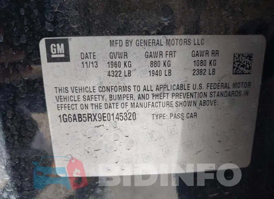 1G6AB5RX9E0145320 Photo# 9