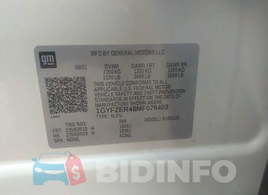 1GYFZER48MF079403 Photo# 9