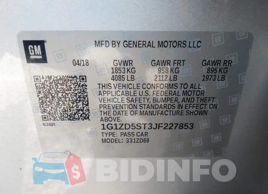 1G1ZD5ST3JF227853 Photo# 9