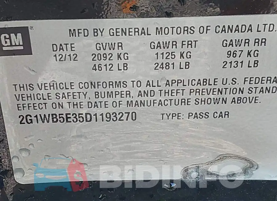 2G1WB5E35D1193270 Photo# 9