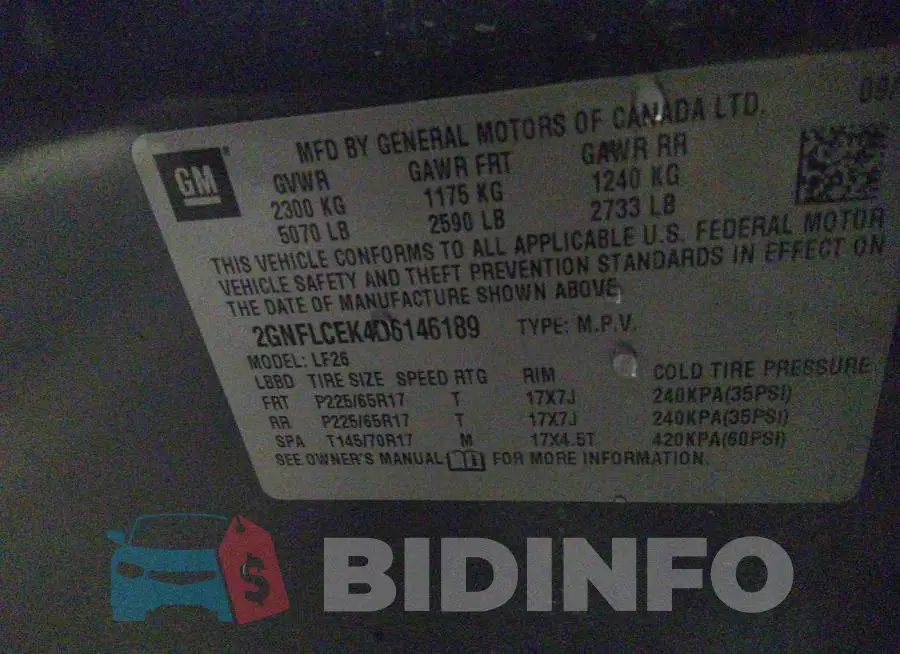 2GNFLCEK4D6146189 Photo# 9