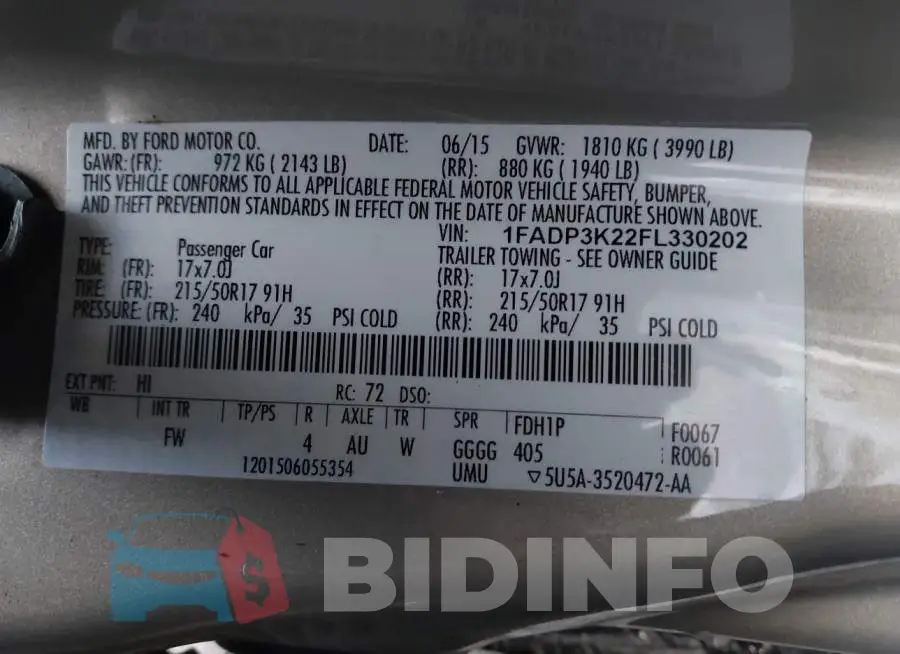 1FADP3K22FL330202 Photo# 9