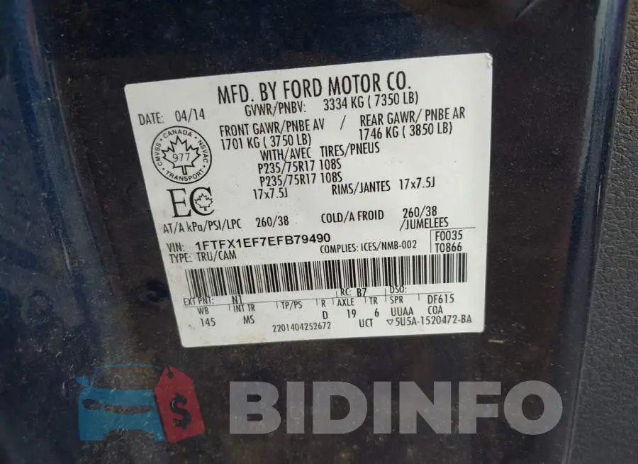 1FTFX1EF7EFB79490 Photo# 9
