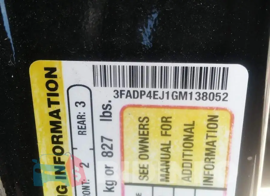 3FADP4EJ1GM138052 Photo# 9