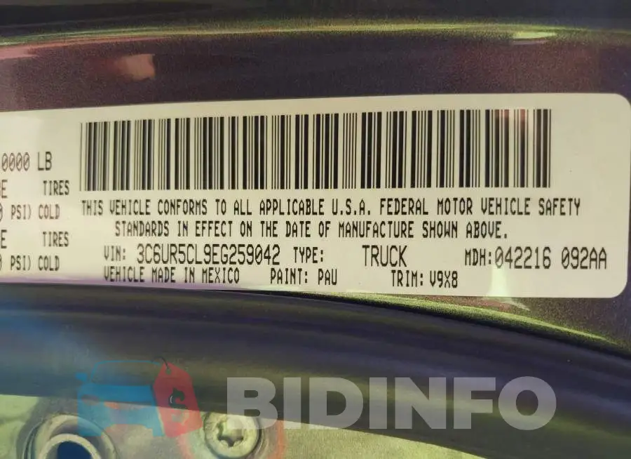 3C6UR5CL9EG259042 Photo# 9