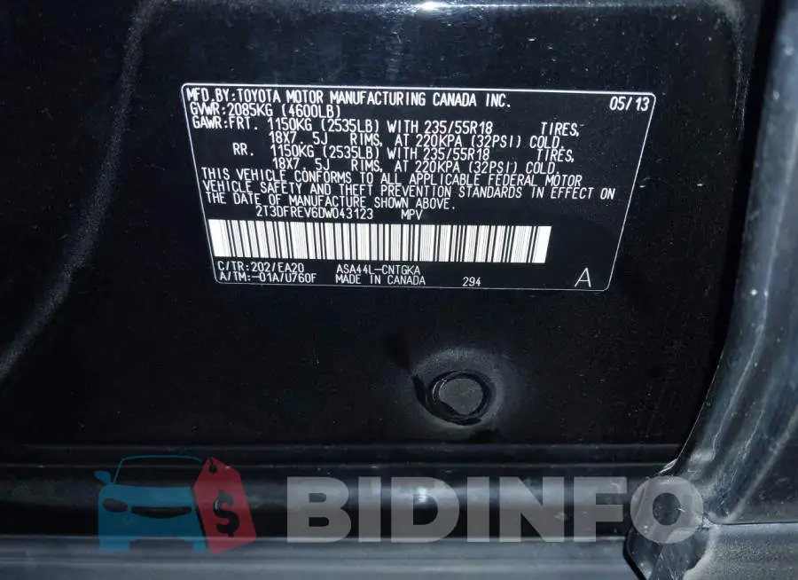 2T3DFREV6DW043123 Photo# 9