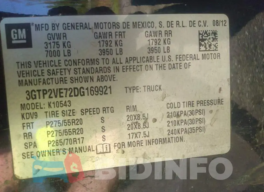 3GTP2VE72DG169921 Photo# 9