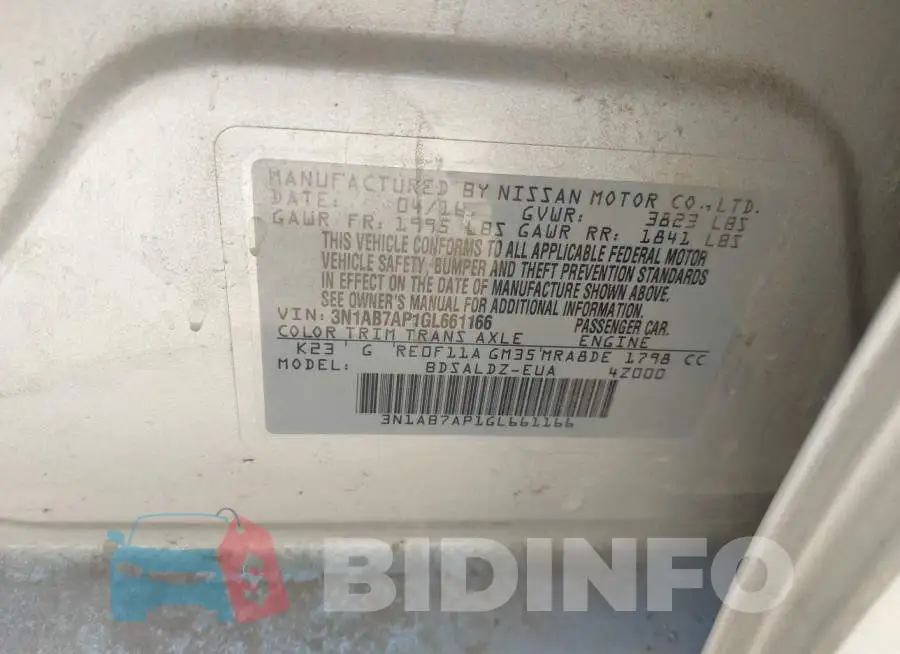 3N1AB7AP1GL661166 Photo# 9