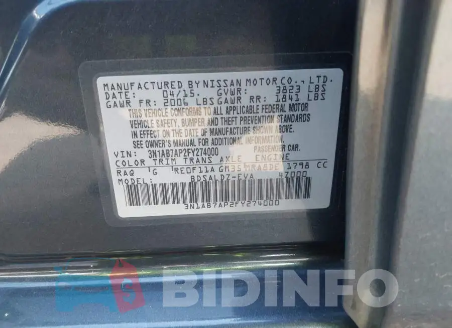 3N1AB7AP2FY274000 Photo# 9