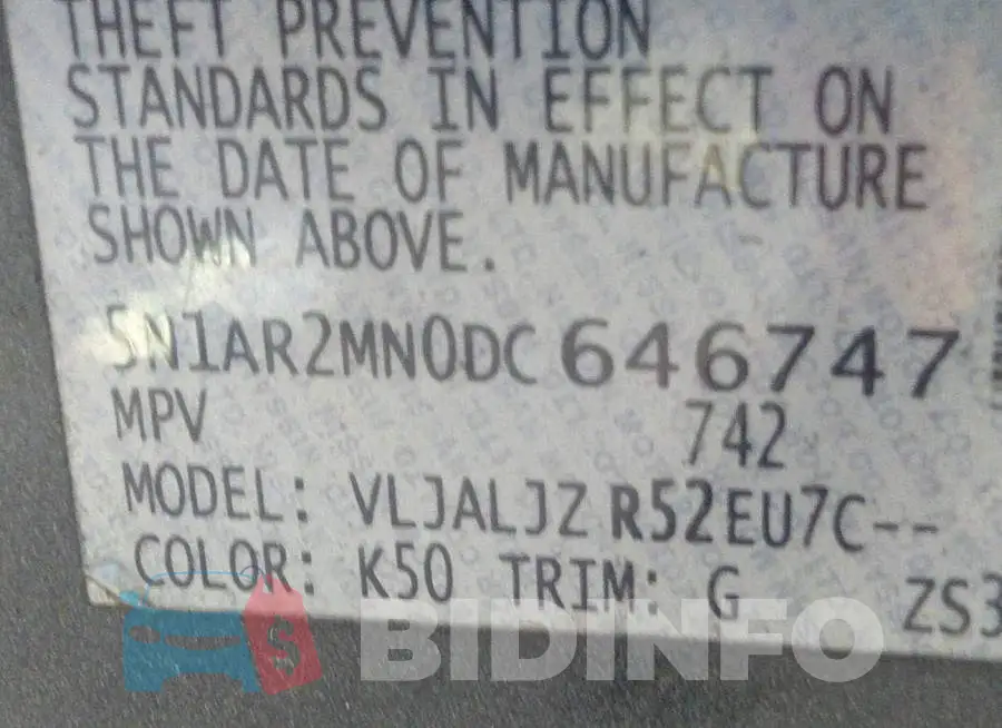 5N1AR2MN0DC646747 Photo# 9