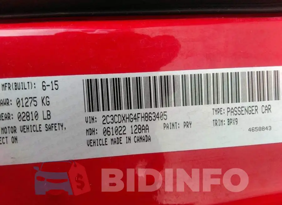 2C3CDXHG4FH863405 Photo# 9