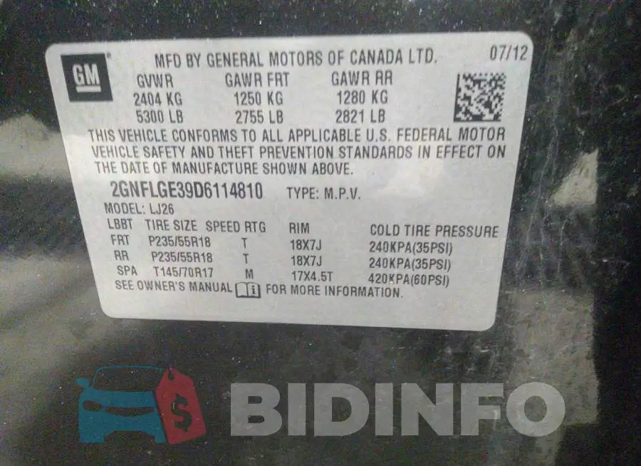 2GNFLGE39D6114810 Photo# 9