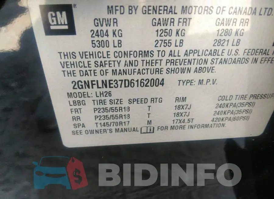 2GNFLNE37D6162004 Photo# 9