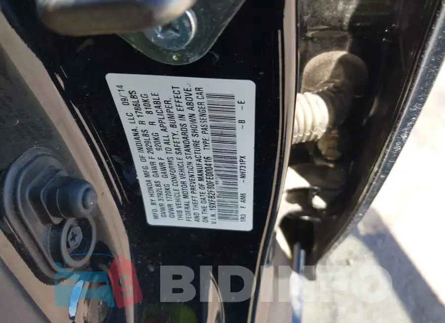 19XFB2F80FE000416 Photo# 9