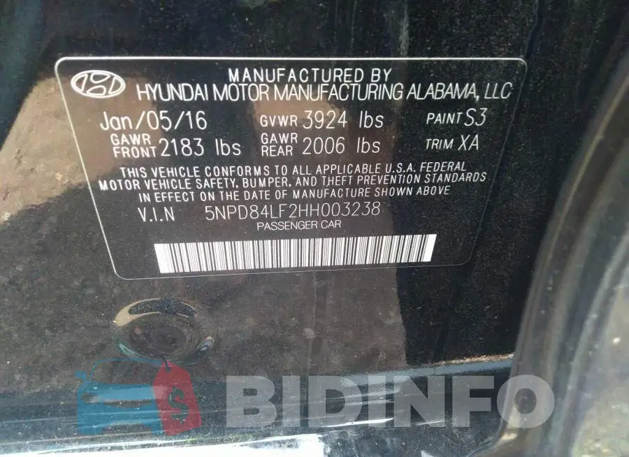 5NPD84LF2HH003238 Photo# 9