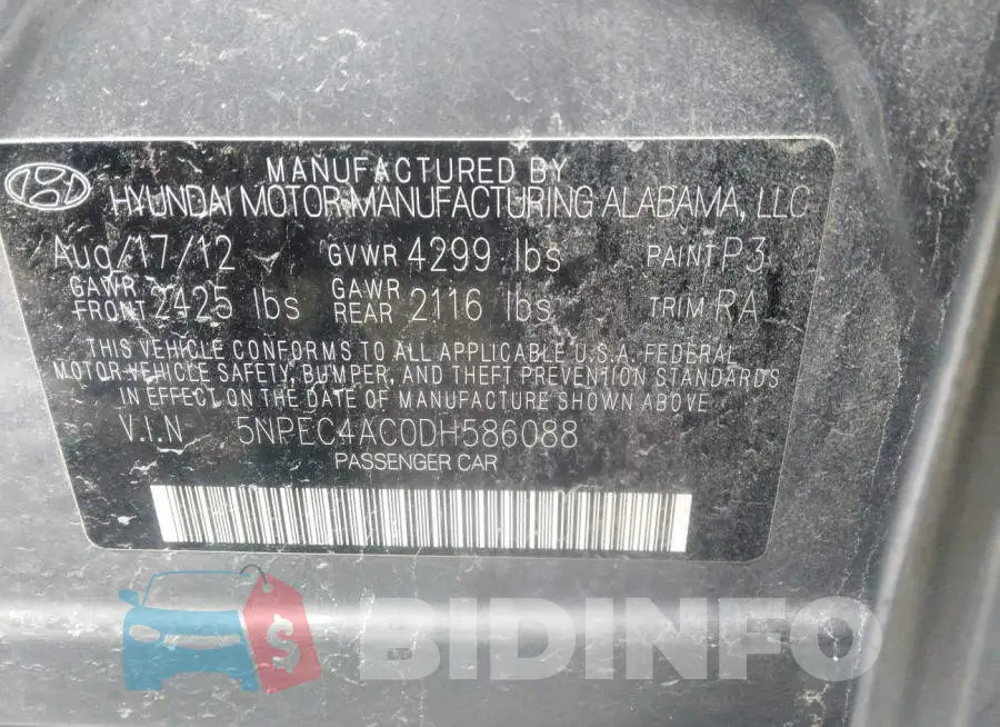5NPEC4AC0DH586088 Photo# 9