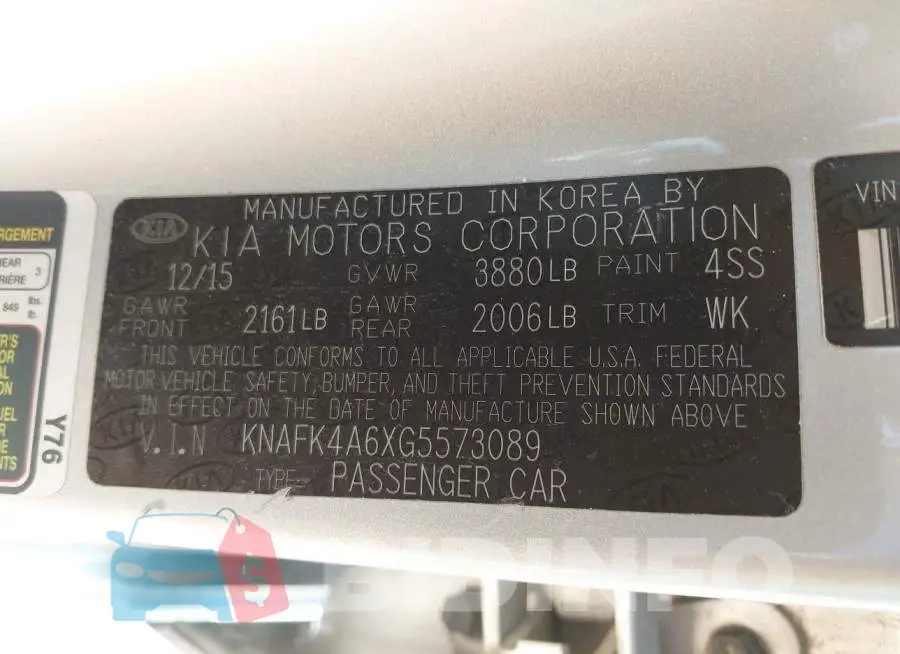 KNAFK4A6XG5573089 Photo# 9