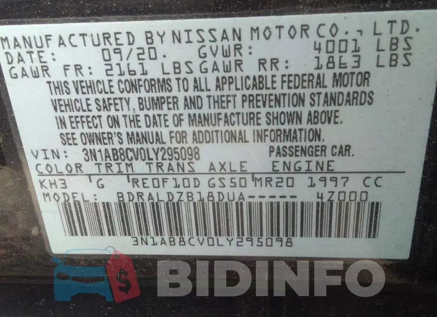 3N1AB8CV0LY295098 Photo# 9