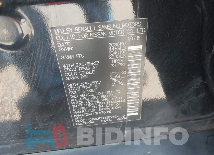 KNMAT2MT4GP670051 Photo# 9