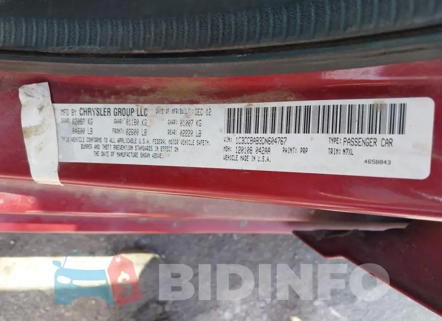 1C3CCBAB3DN604767 Photo# 9
