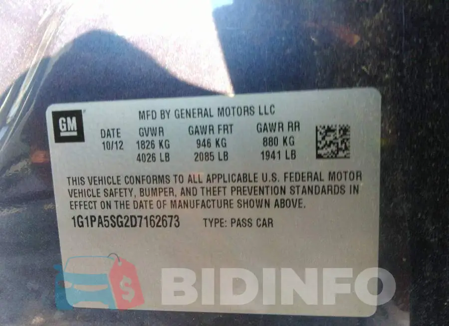 1G1PA5SG2D7162673 Photo# 9