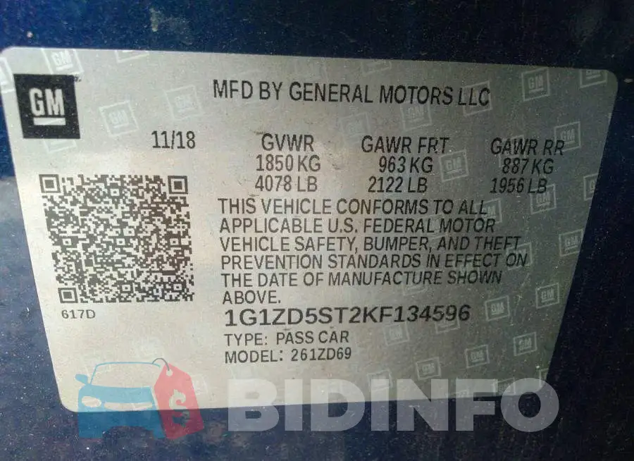 1G1ZD5ST2KF134596 Photo# 9