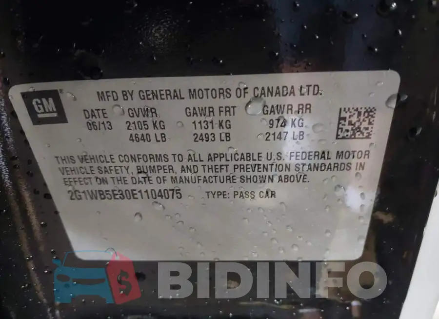 2G1WB5E30E1104075 Photo# 9