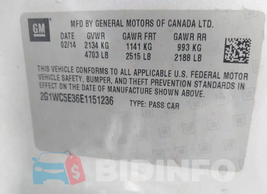 2G1WC5E36E1151236 Photo# 9