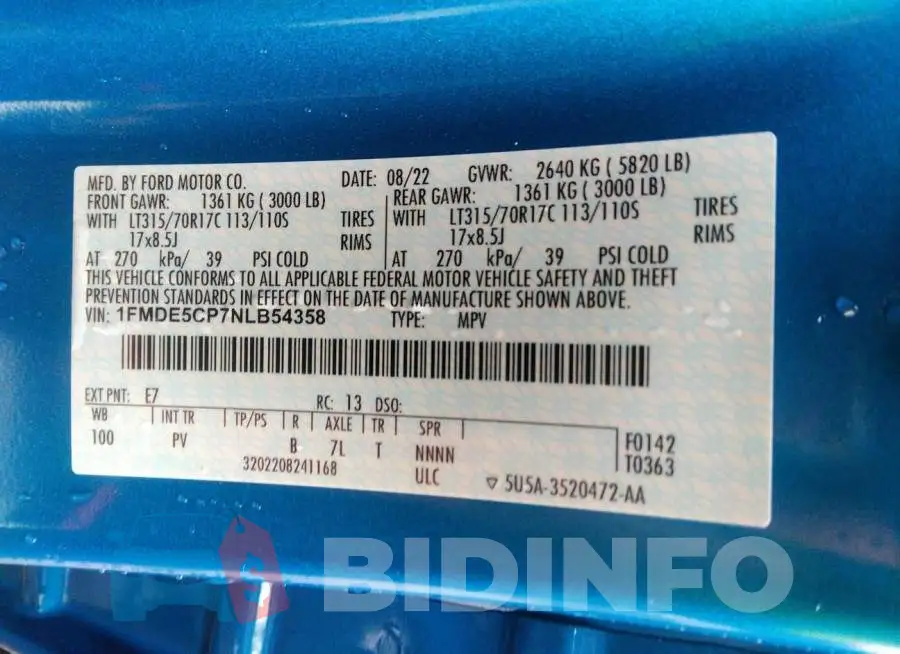 1FMDE5CP7NLB54358 Photo# 9