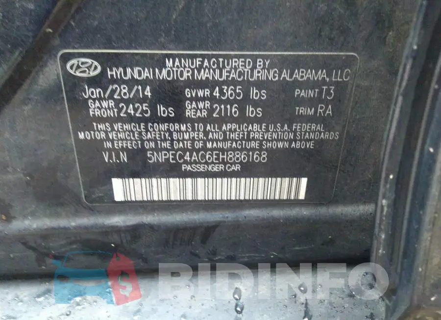 5NPEC4AC6EH886168 Photo# 9