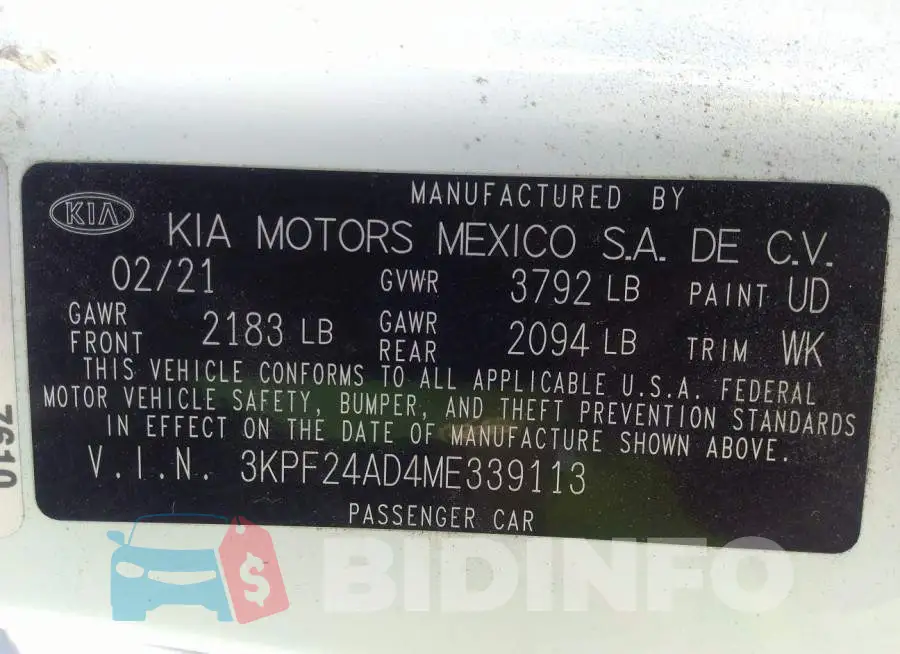 3KPF24AD4ME339113 Photo# 9