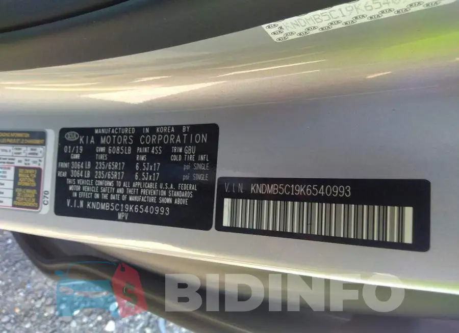 KNDMB5C19K6540993 Photo# 9