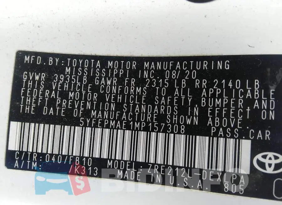 5YFEPMAE1MP157308 Photo# 9