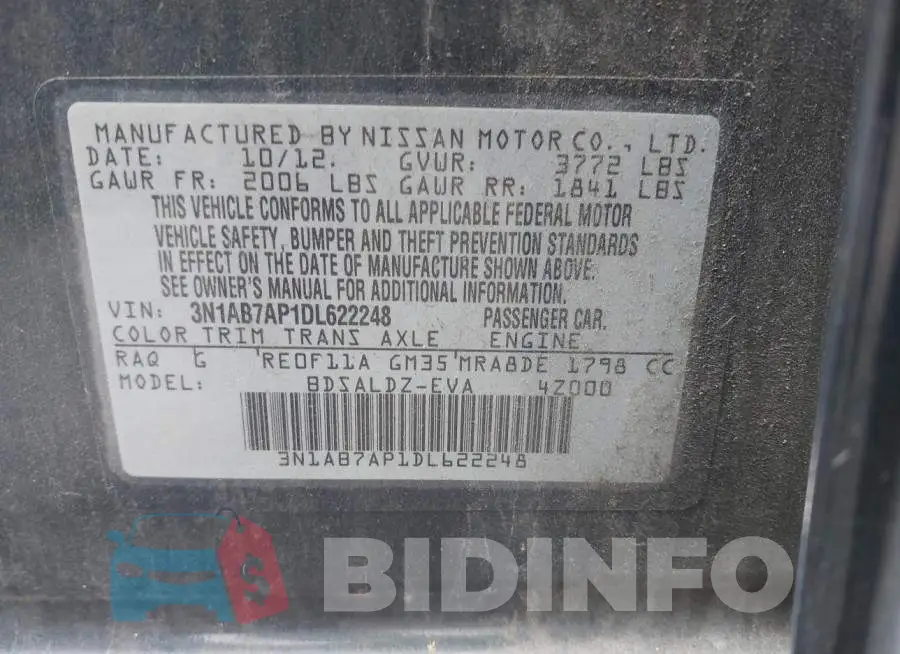 3N1AB7AP1DL622248 Photo# 9