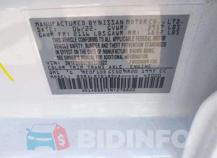 3N1AB8BV7NY278822 Photo# 9