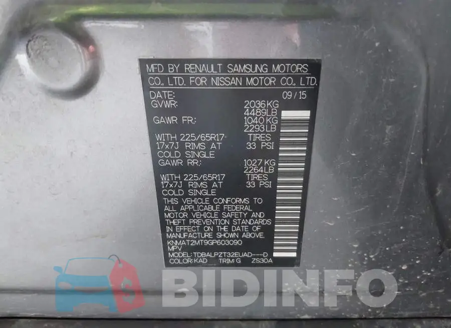 KNMAT2MT9GP603090 Photo# 9