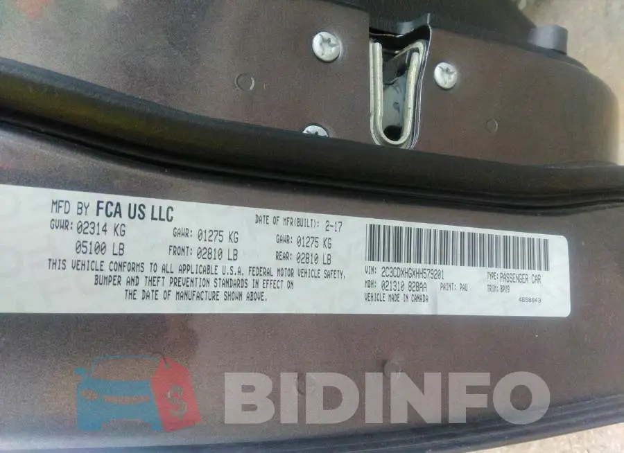 2C3CDXHGXHH579201 Photo# 9