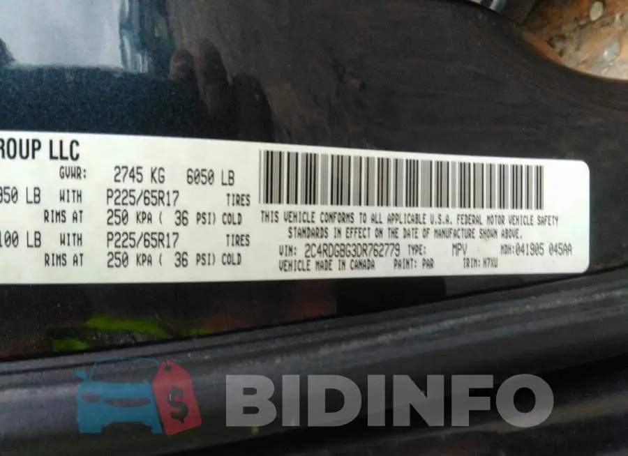 2C4RDGBG3DR762779 Photo# 9